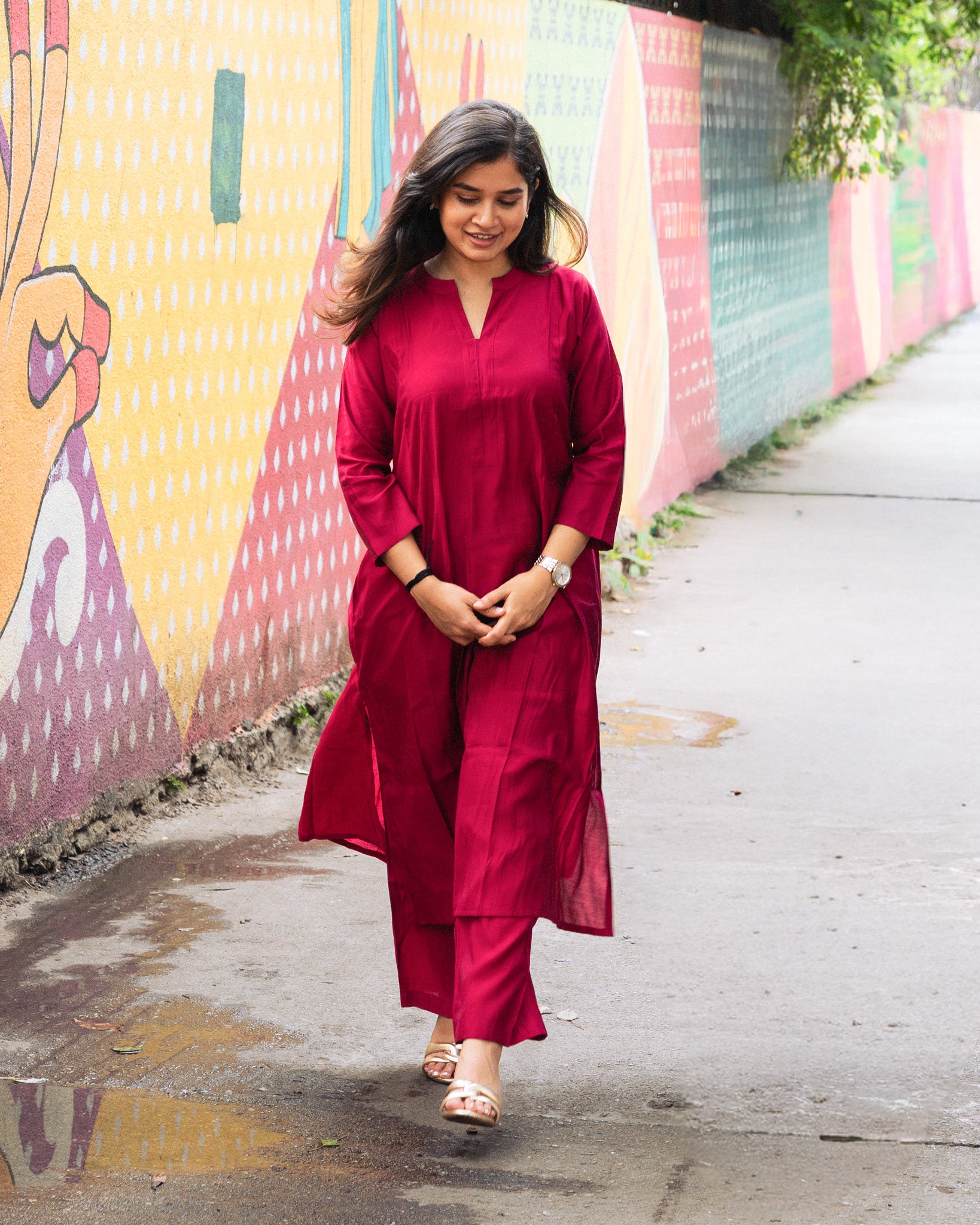 berry — kurta & pants