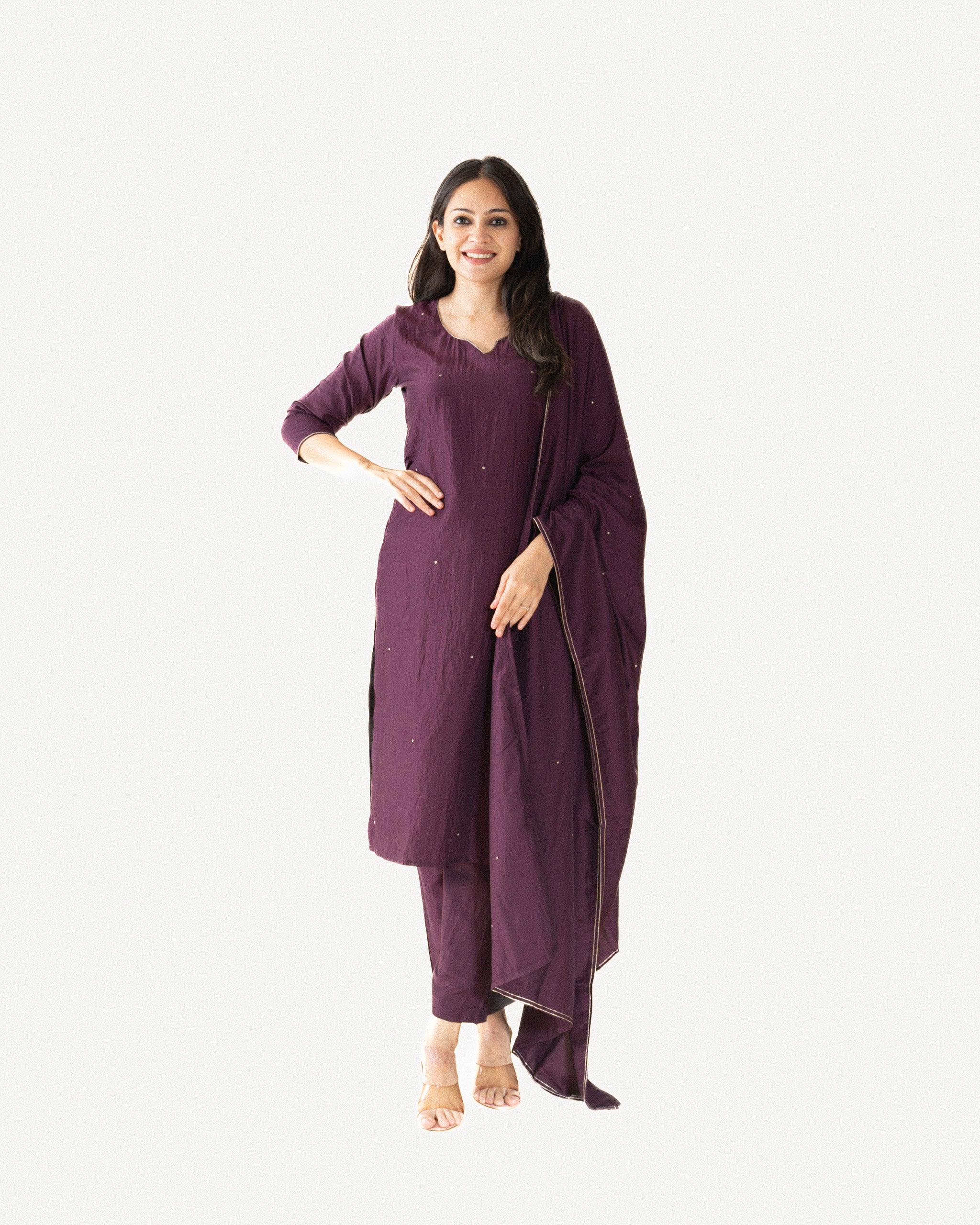arz β kurta, pants & dupatta