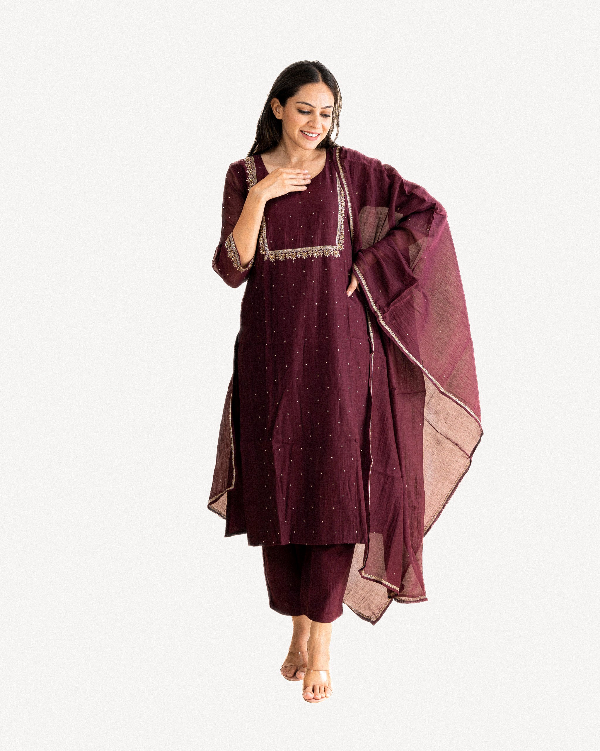 rati β kurta, pants & dupatta