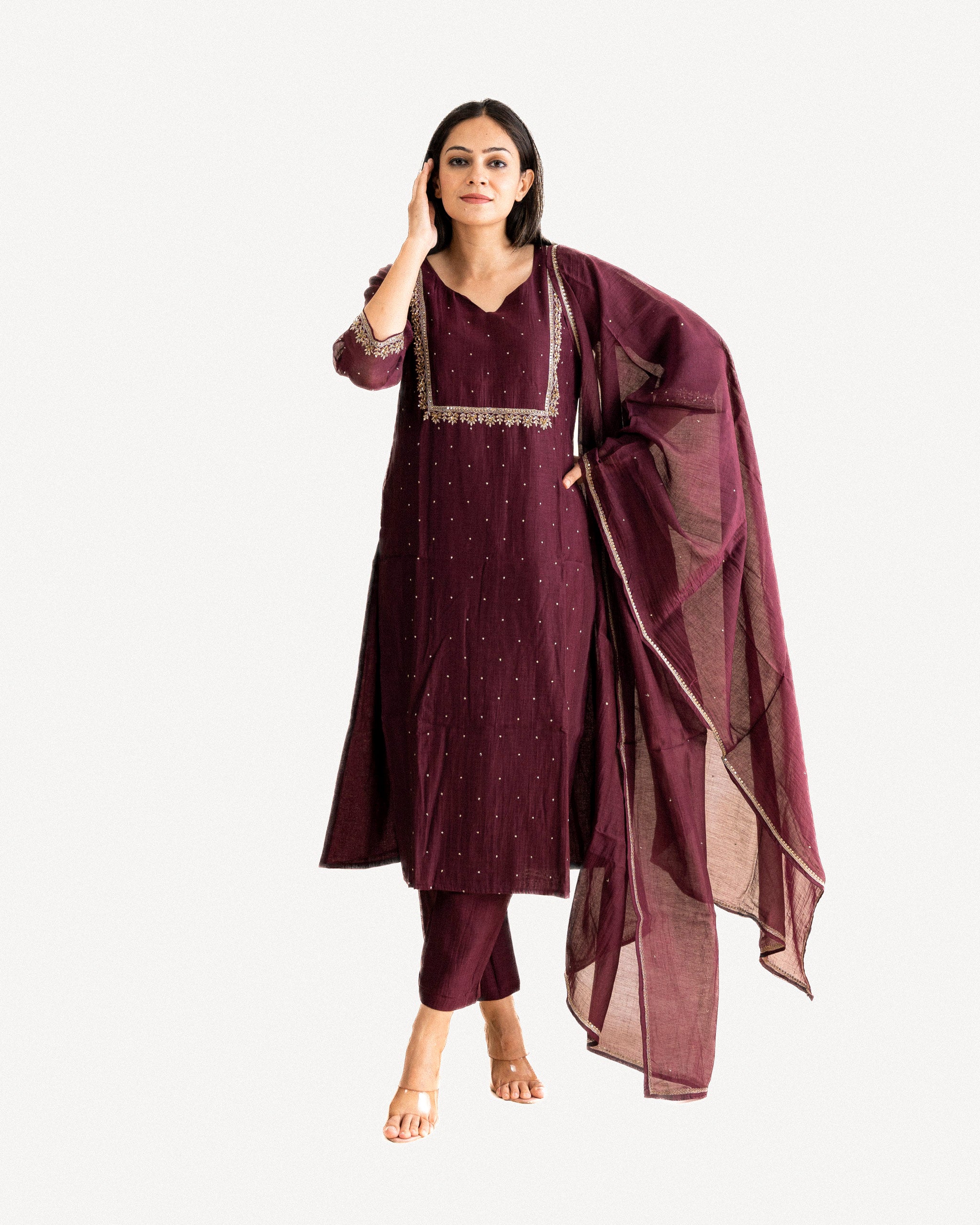rati β kurta, pants & dupatta