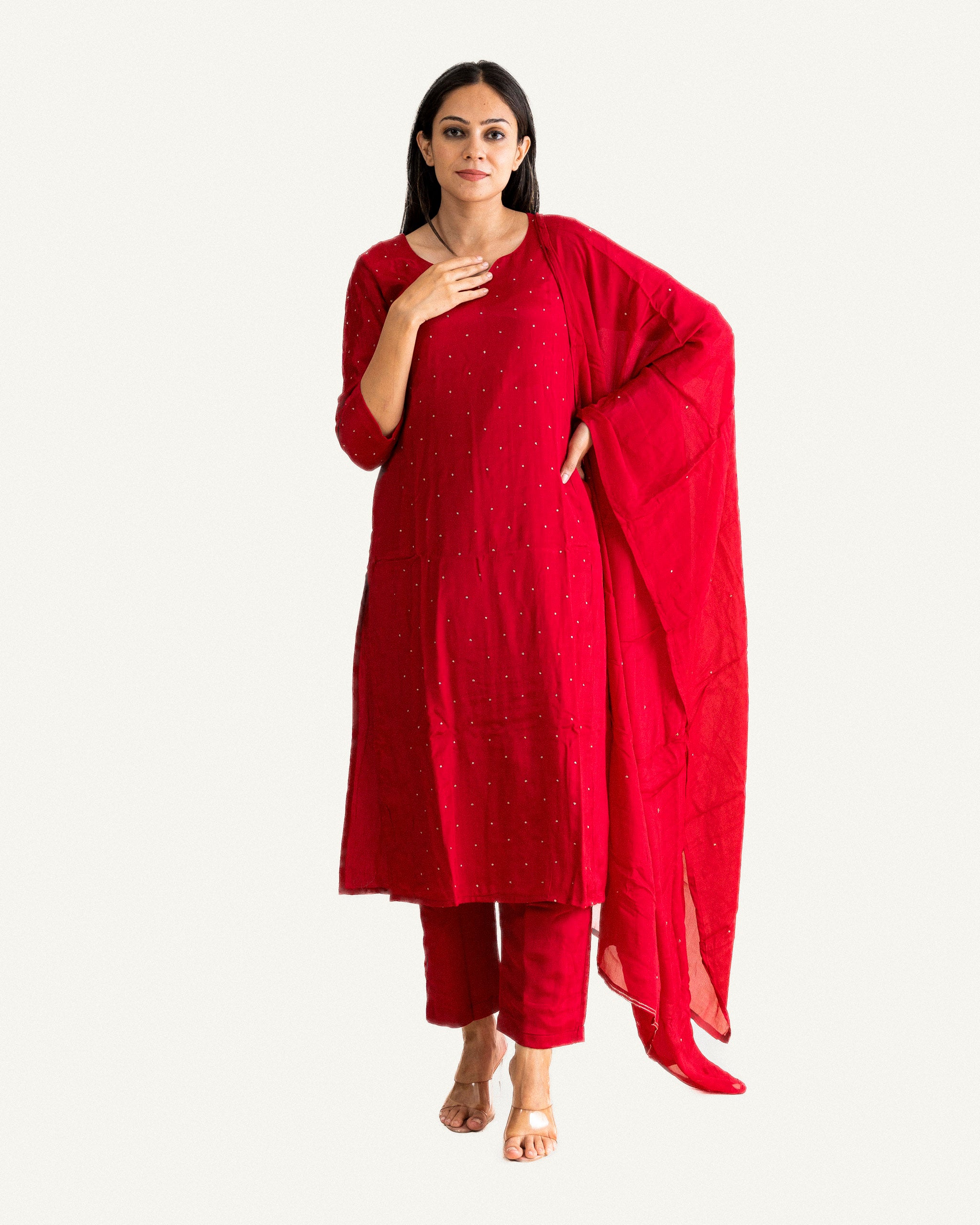 biba β kurta, pants & dupatta
