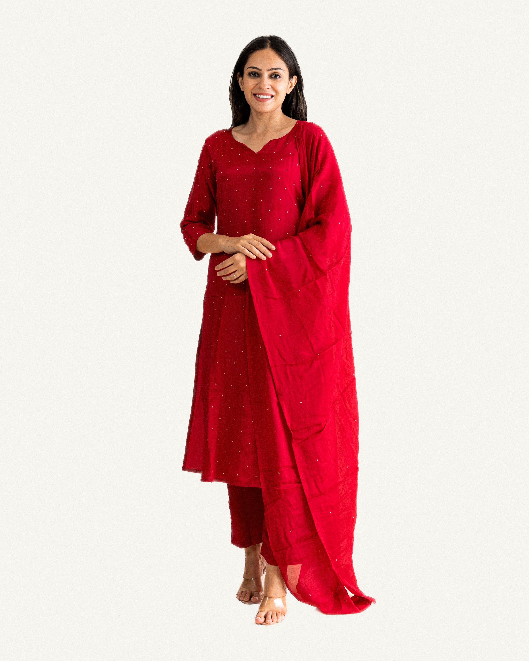 biba β kurta, pants & dupatta