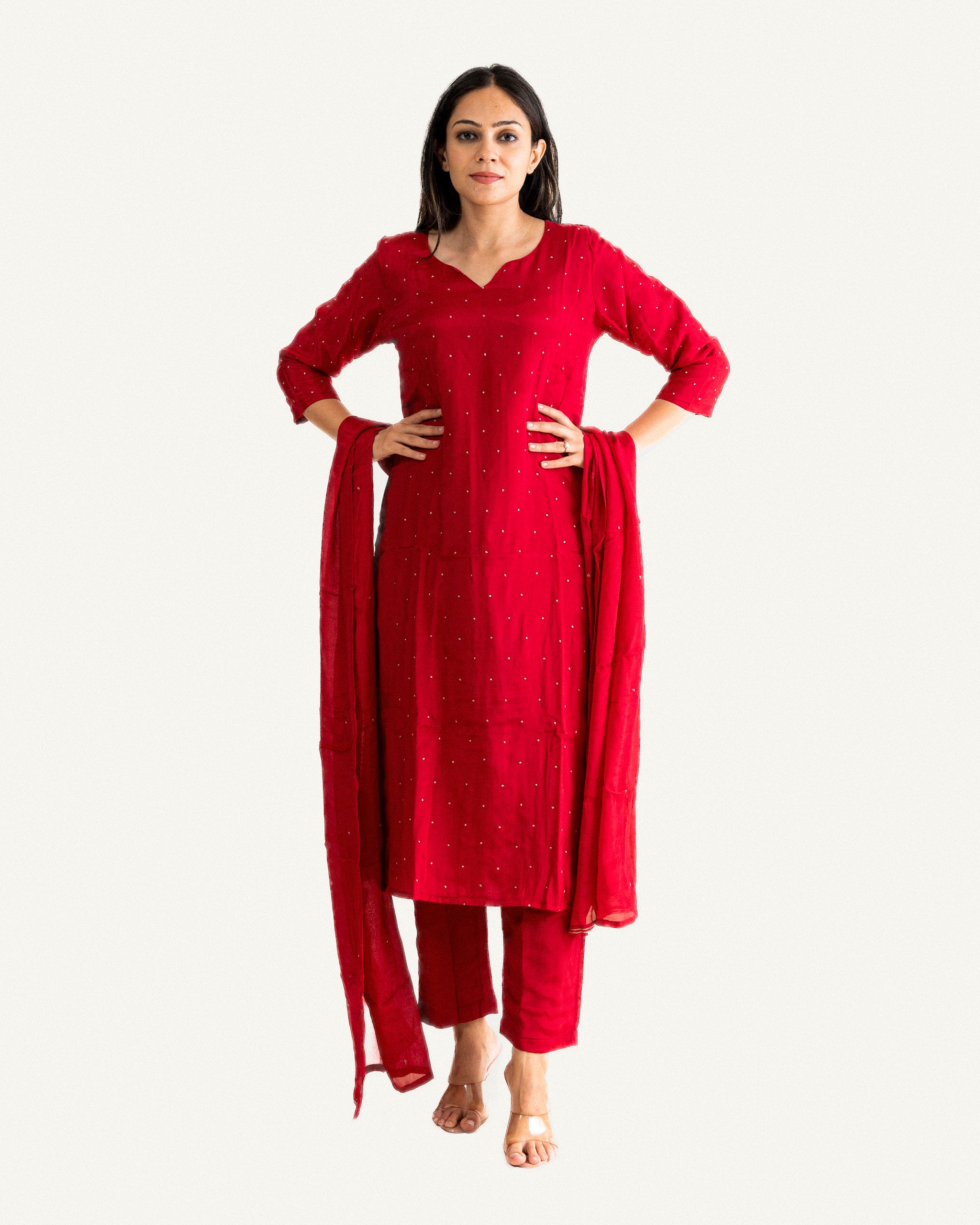 biba β kurta, pants & dupatta