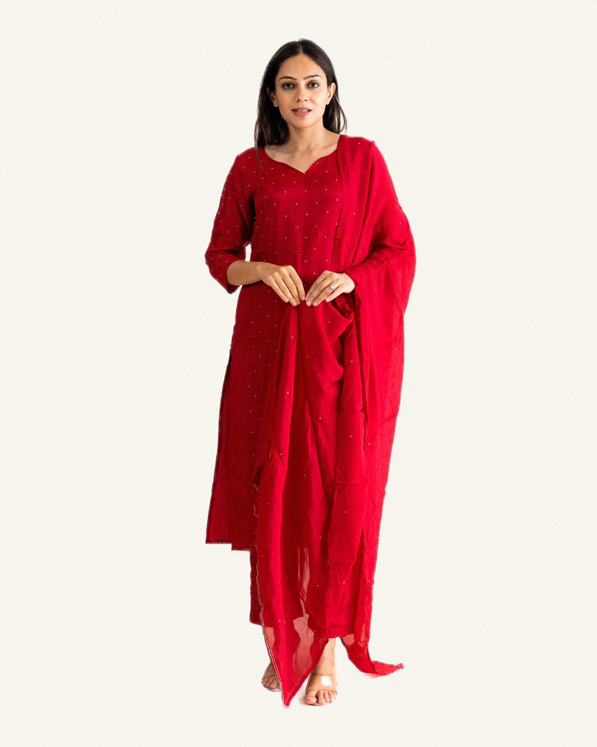 biba β kurta, pants & dupatta