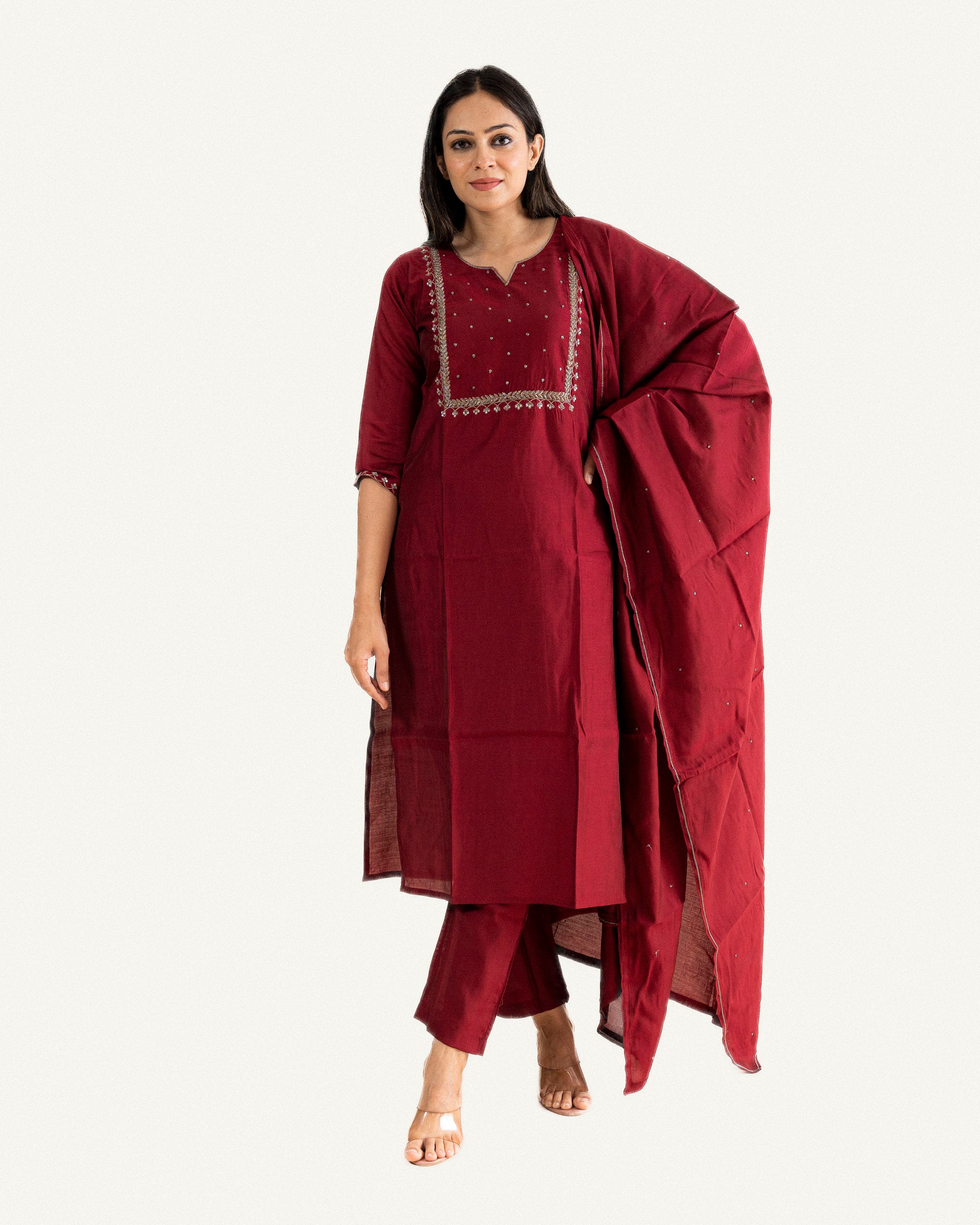 qayanat β kurta, pants & dupatta