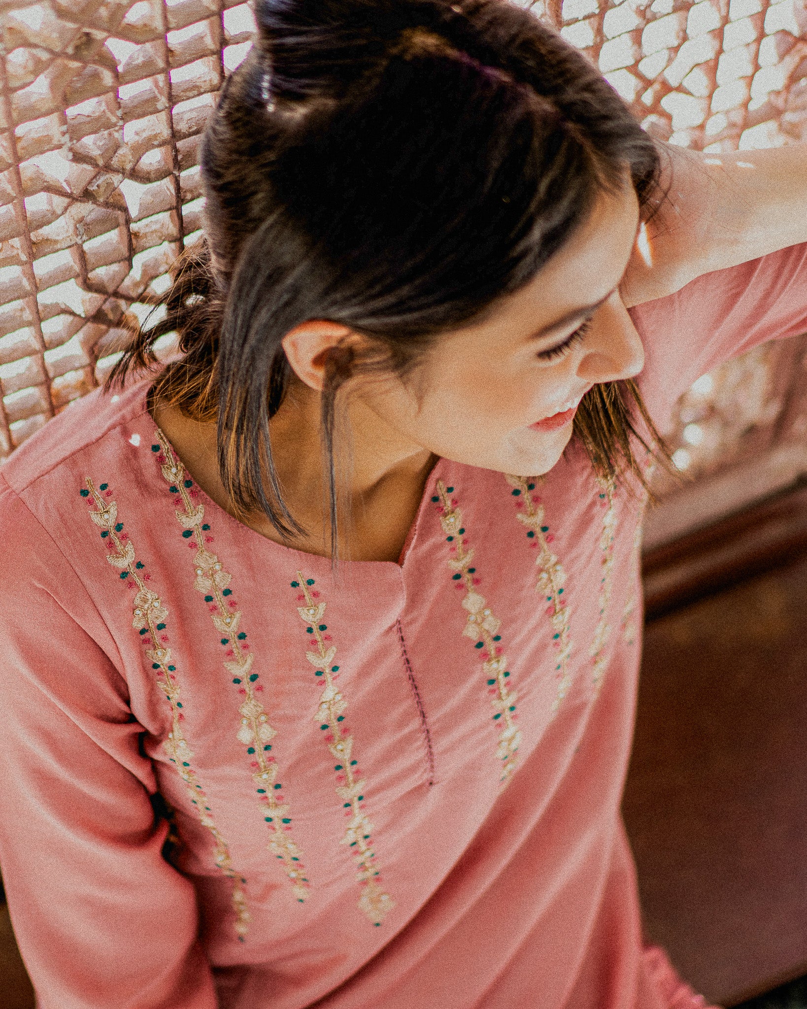 coral β kurta & pants