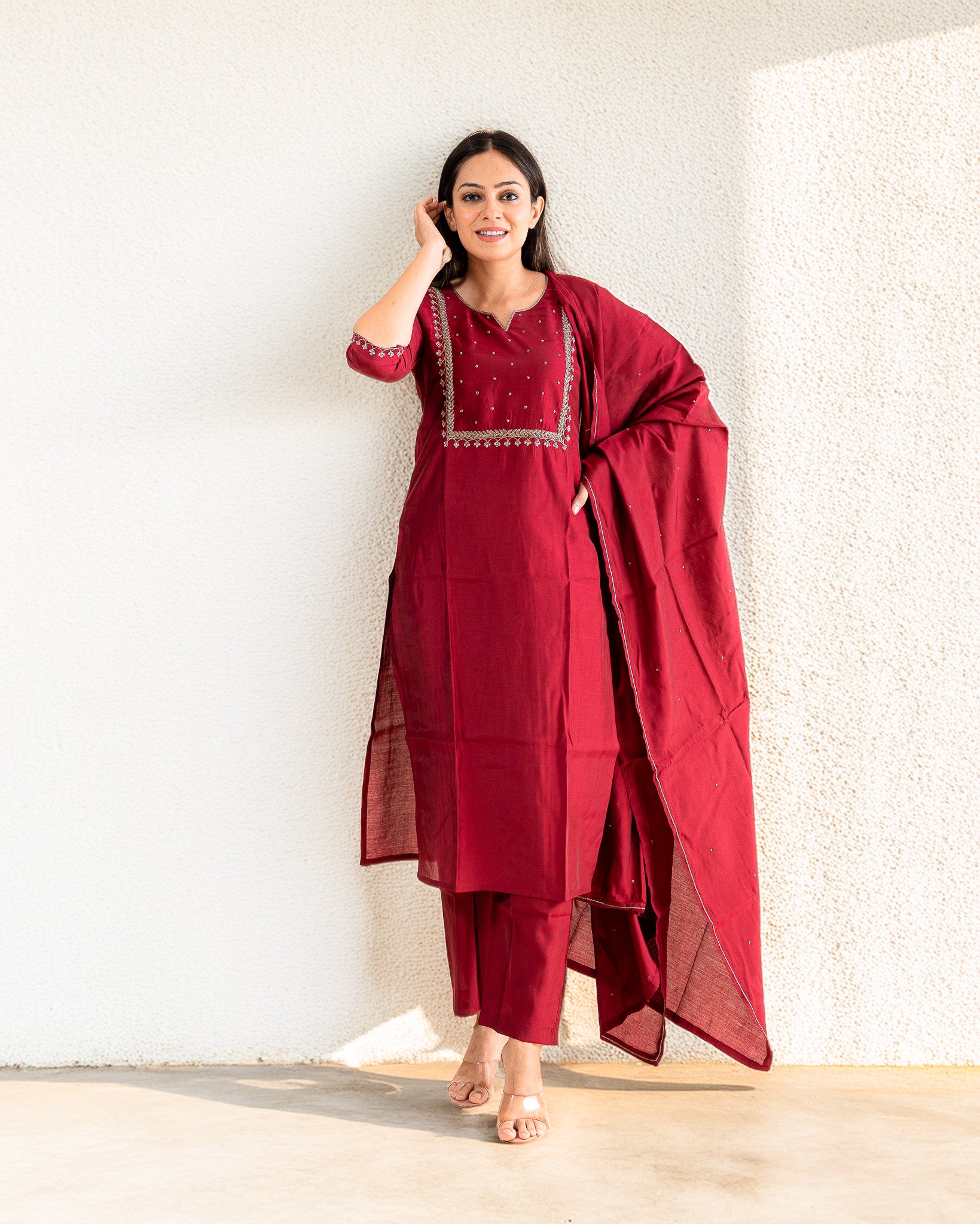 qayanat β kurta, pants & dupatta