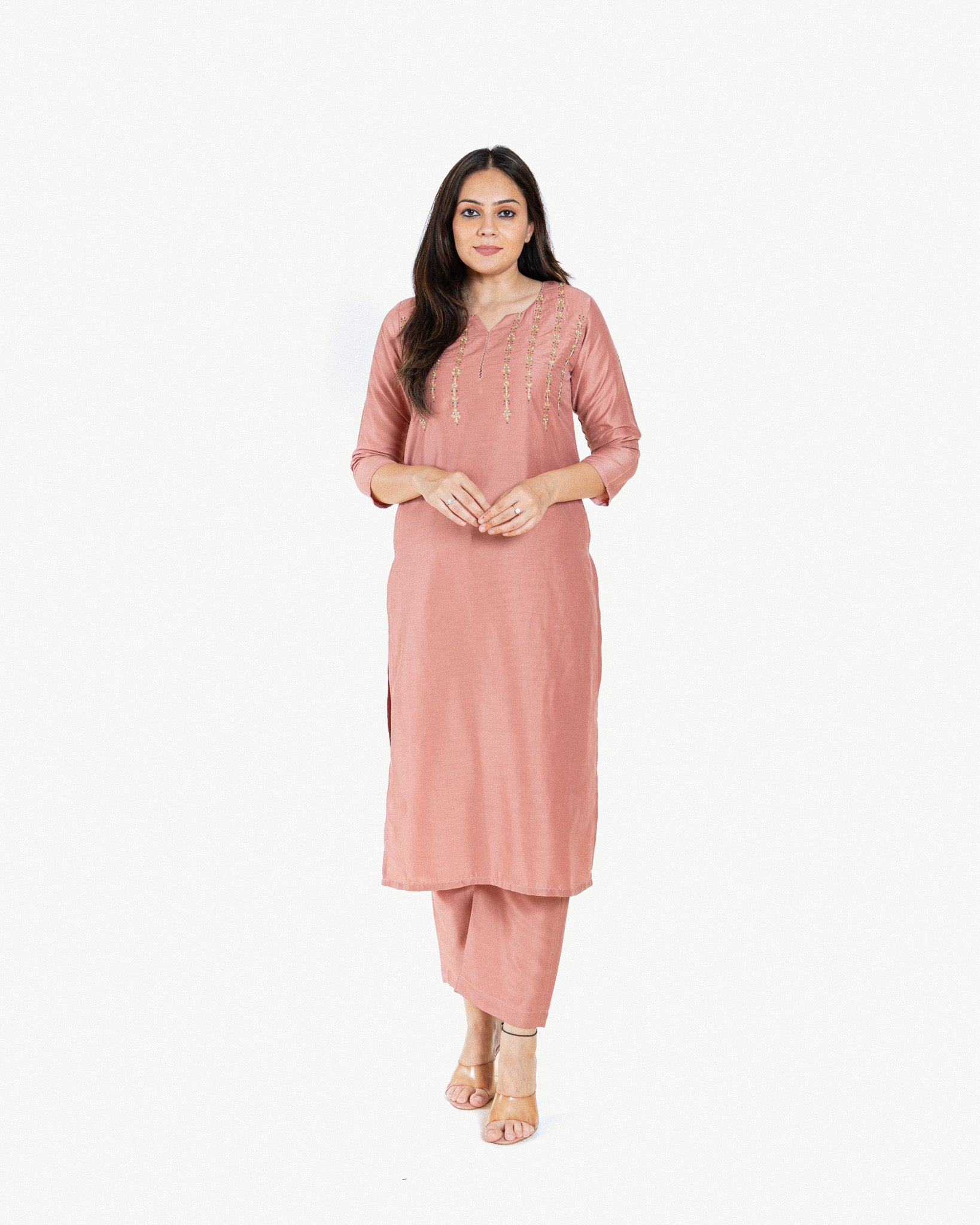 coral β kurta & pants