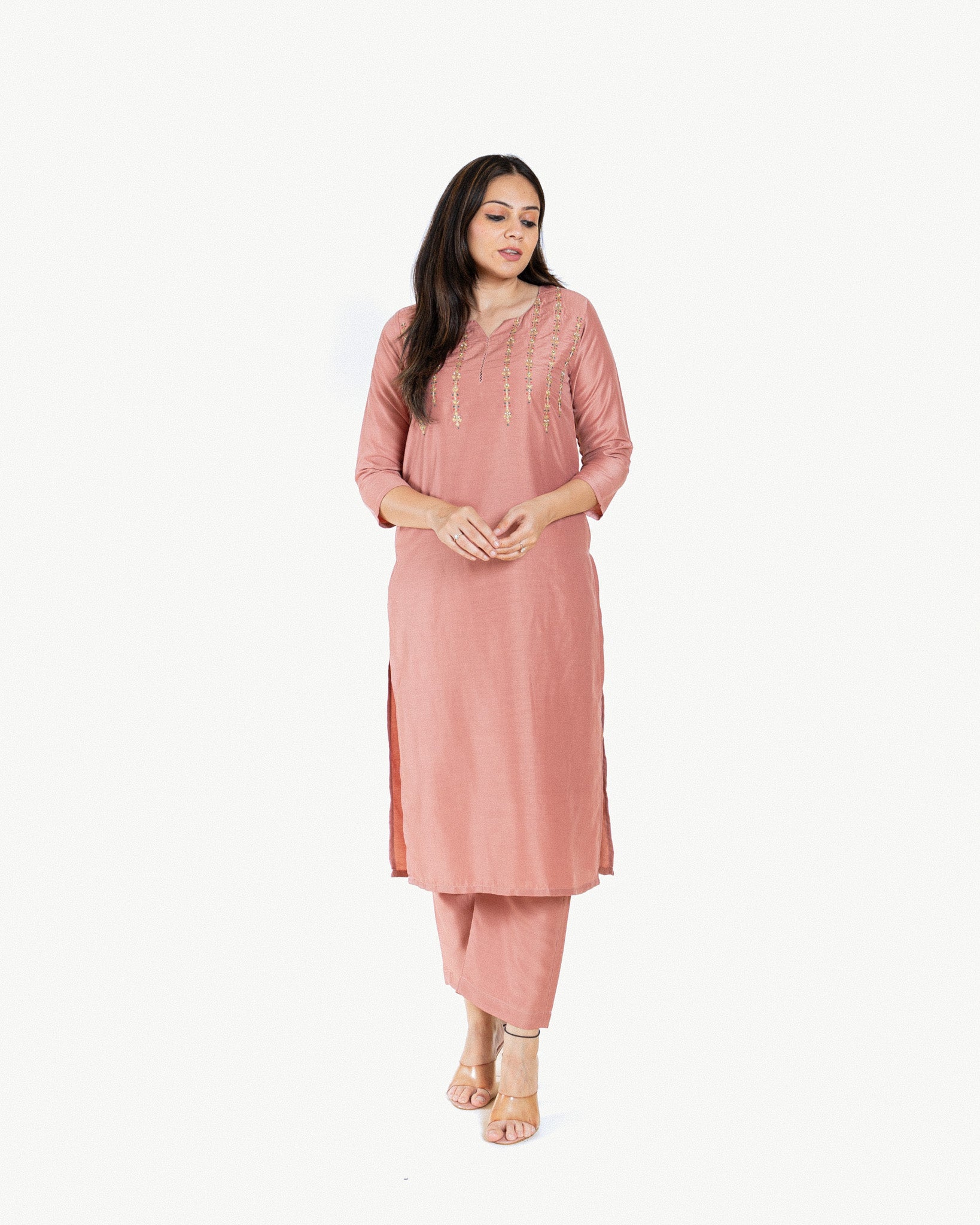 coral β kurta & pants