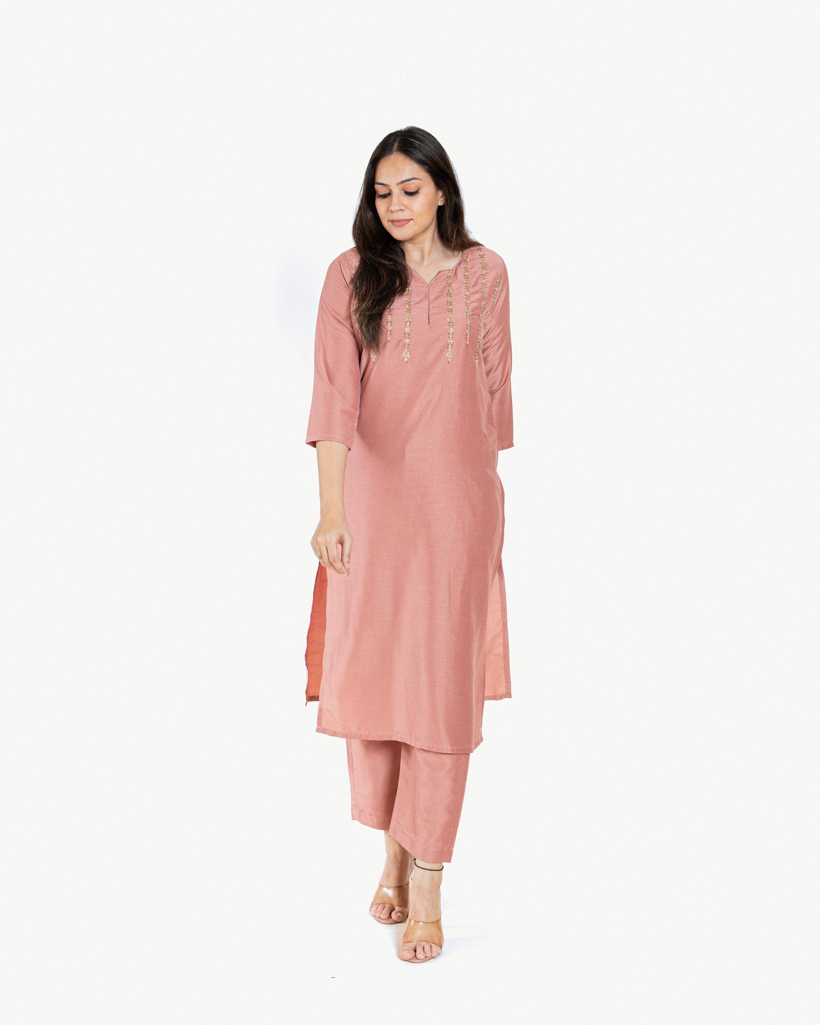 coral β kurta & pants