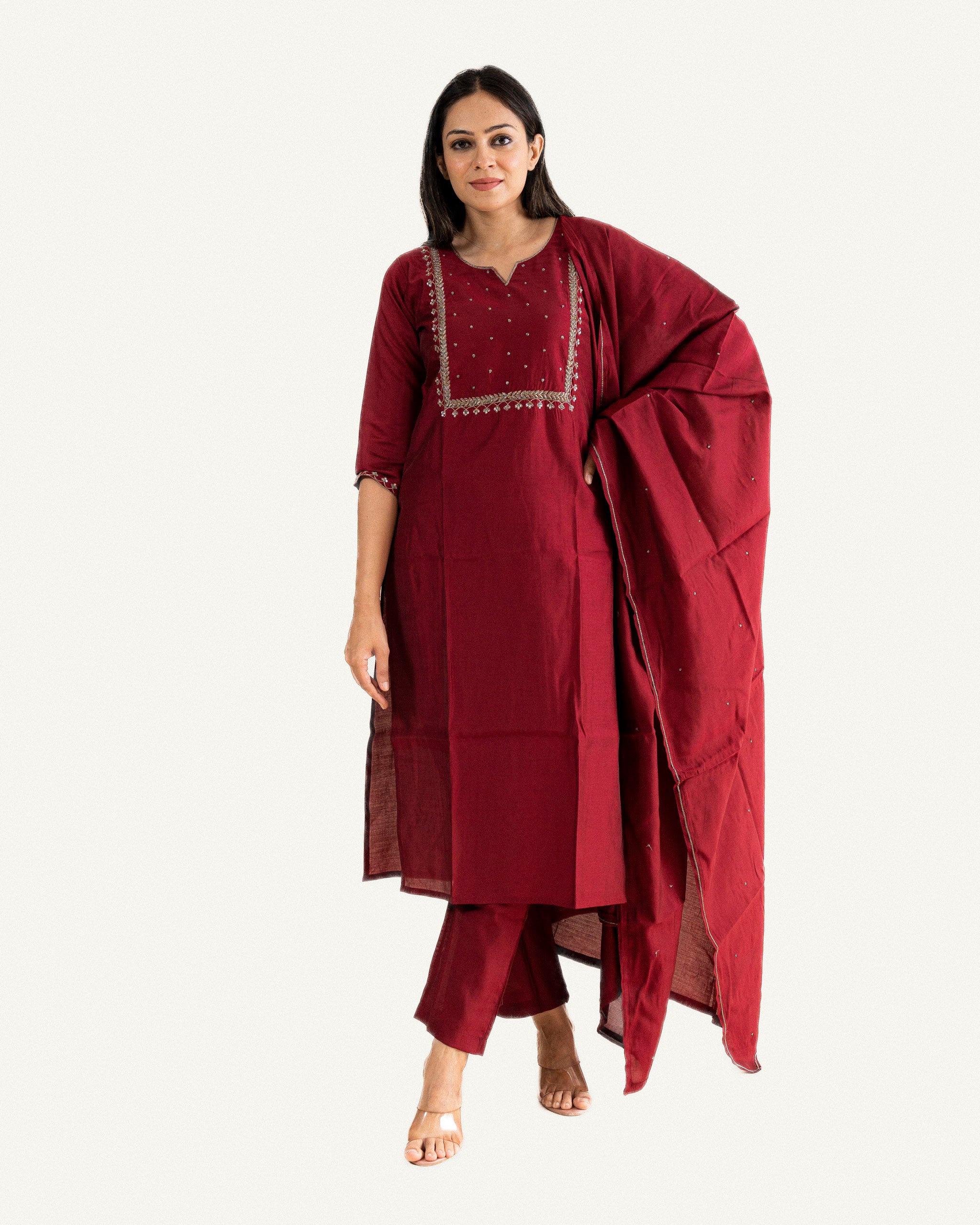 Qayanat • Kurta, Pants & Dupatta