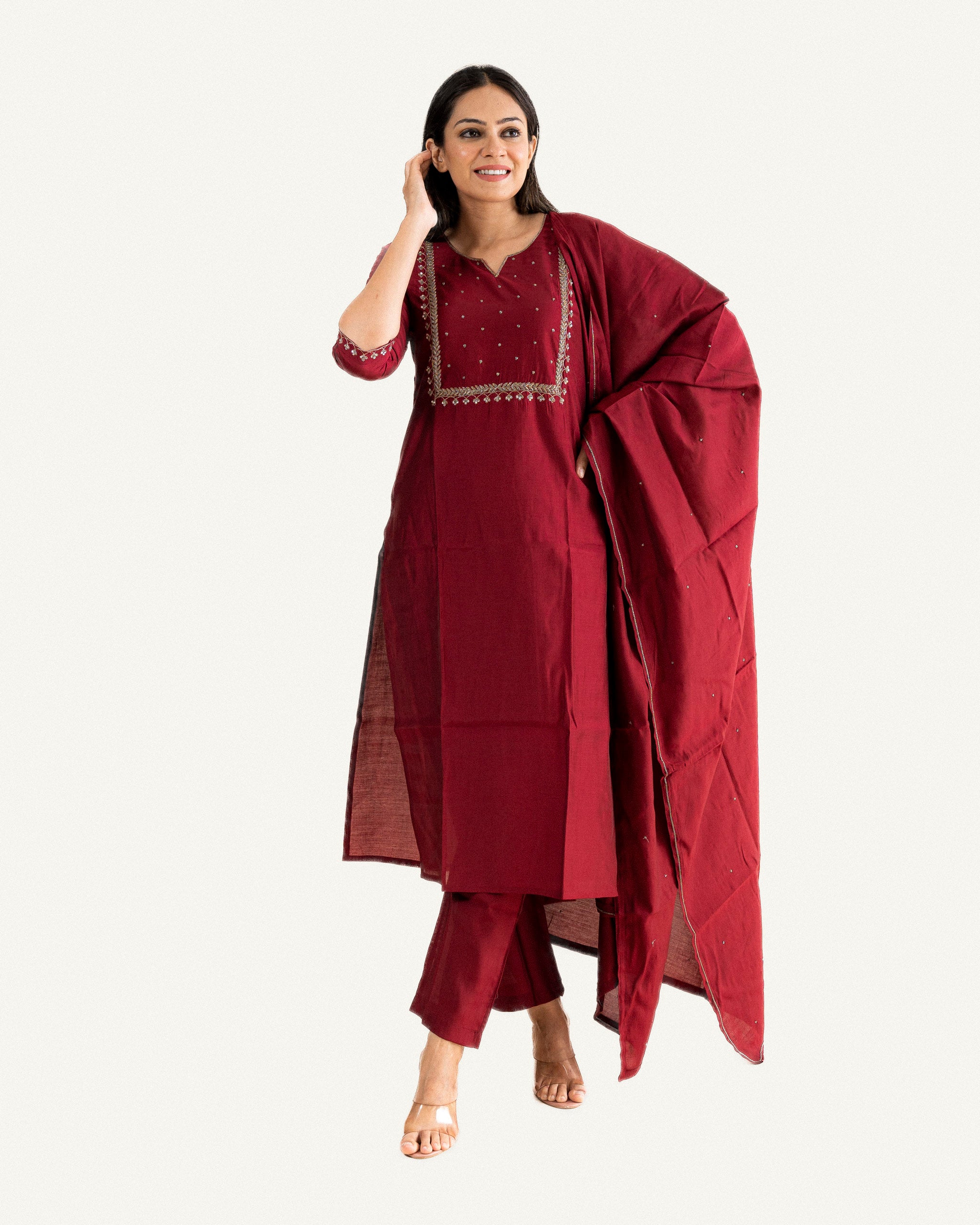 Qayanat • Kurta, Pants & Dupatta