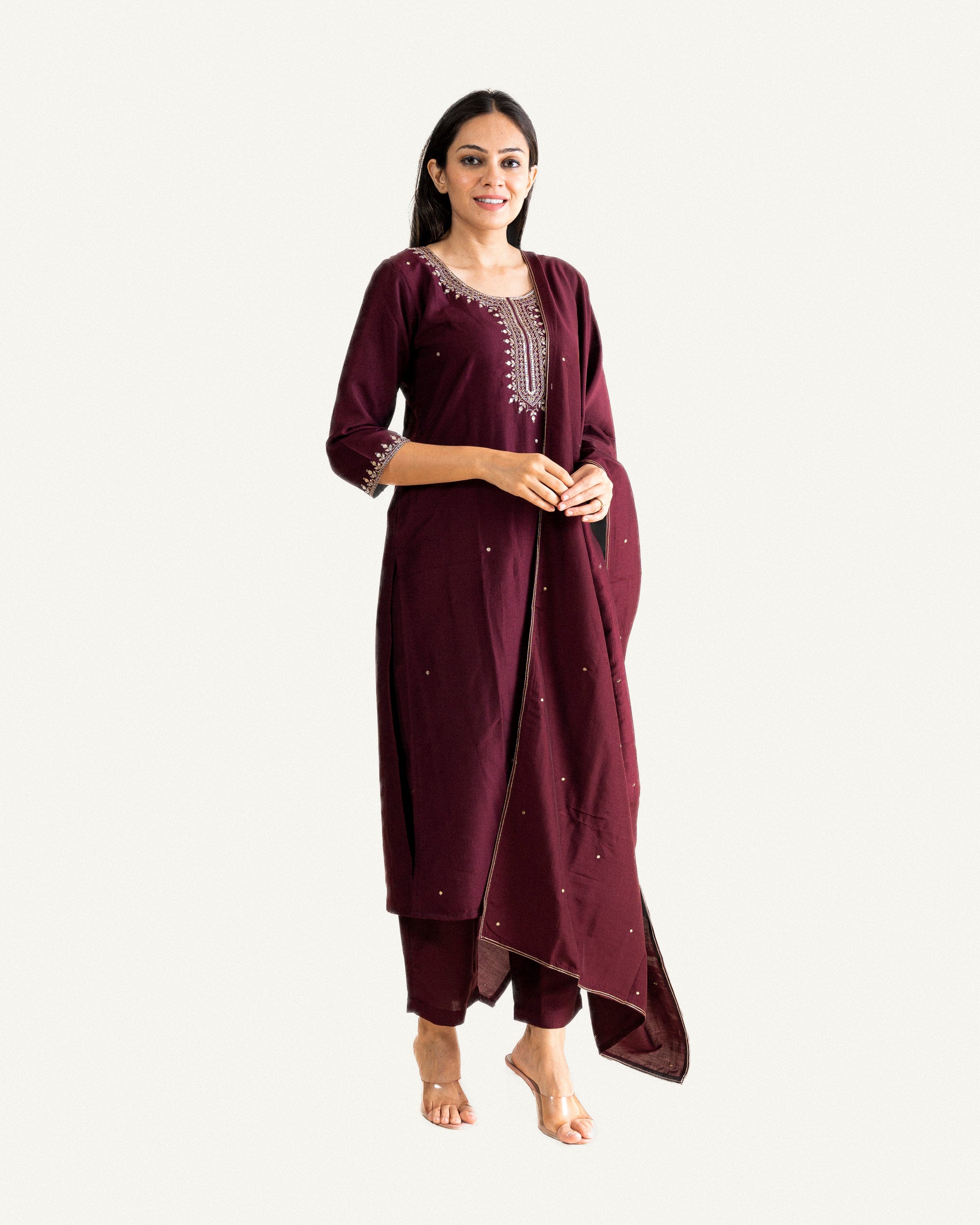 leher — kurta, pants & dupatta