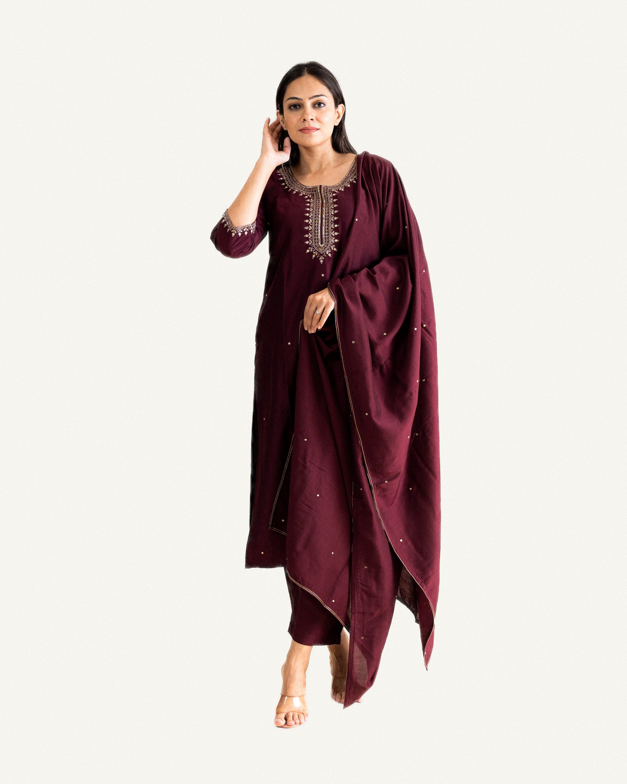 leher — kurta, pants & dupatta