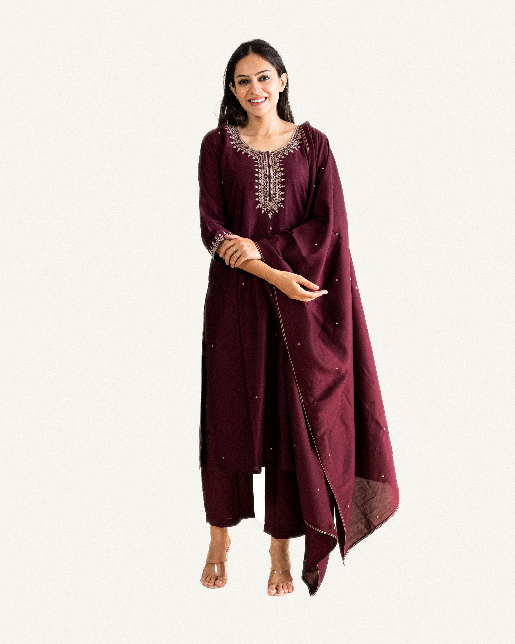 leher — kurta, pants & dupatta