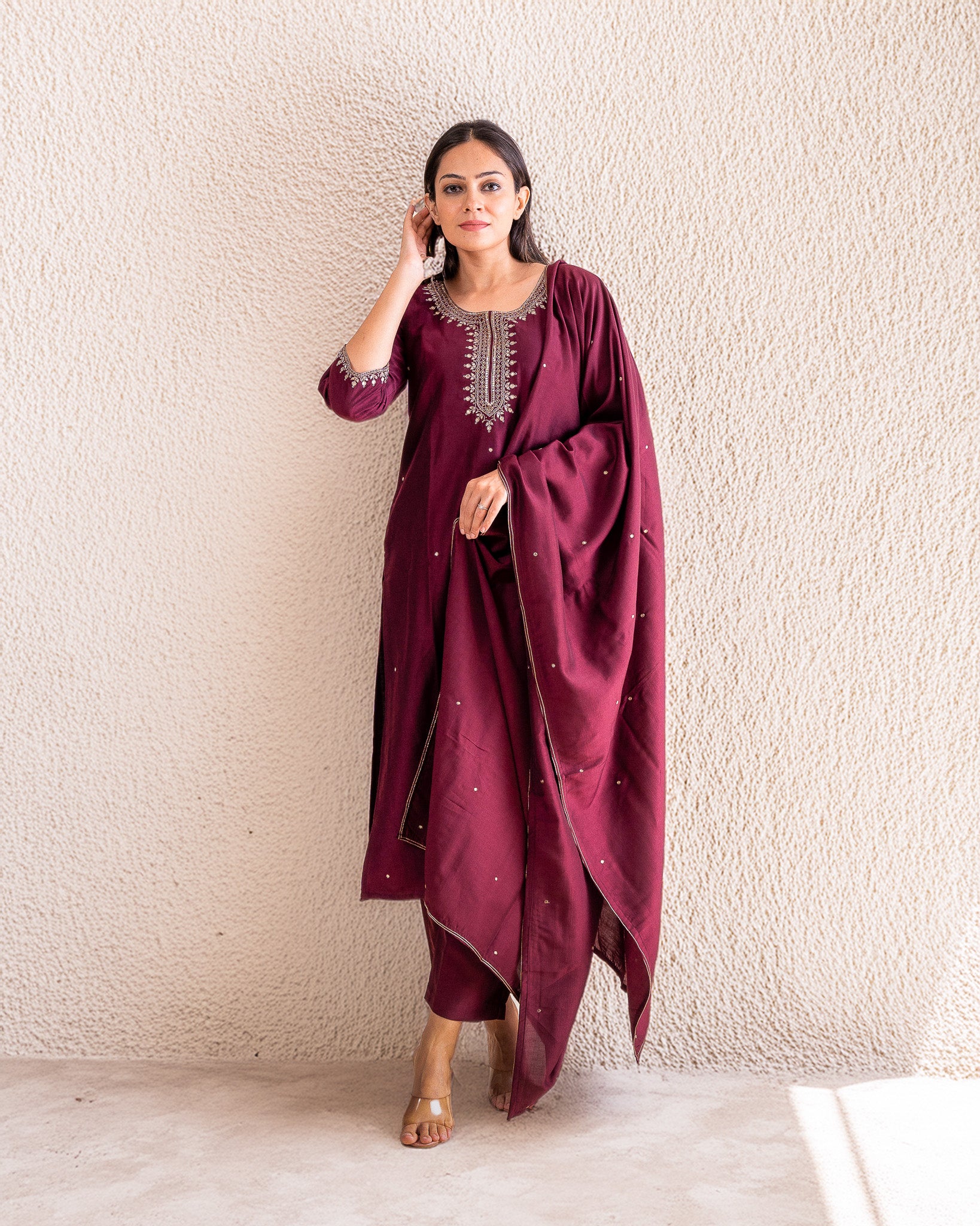 leher — kurta, pants & dupatta